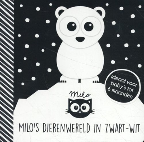Oogappel babyboek dieren zwart-wit Milo's wereld visuele stimulatie