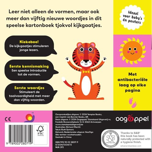 Oogappel baby boek vormen kartonboek voor peuters en baby's-2