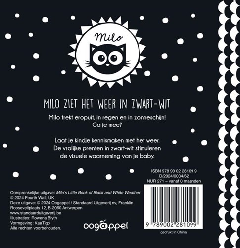 Oogappel babyboek Milo ziet het weer in zwart-wit kartonboek-2
