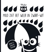 Oogappel babyboek Milo ziet het weer in zwart-wit kartonboek