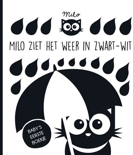 Oogappel babyboek Milo ziet het weer in zwart-wit kartonboek