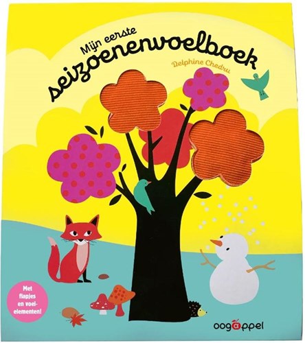 Oogappel baby voelboek seizoenen stoffenboekje flapjes piepgeluid