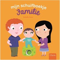 Clavis interactief schuifboekje familie karton voor kinderen 1 jaar+
