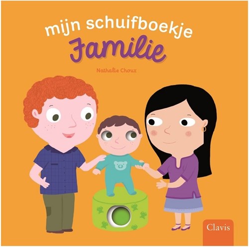 Clavis interactief schuifboekje familie karton voor kinderen 1 jaar+