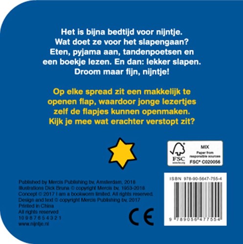 Mercis Flapjesboek Naar bed met Nijntje interactief peuterboek 2+-2