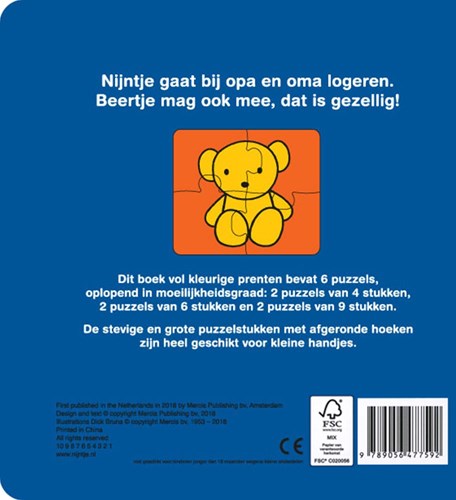Nijntje puzzelboek logeren bij opa en oma - kartonboek 1+ jaar-2