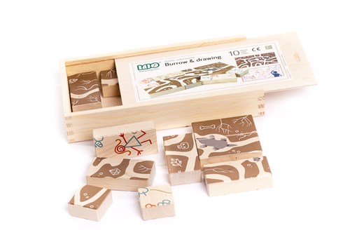 Bajo puzzelspel Burrow & Drawings - kleurrijke kartonnen legpuzzel