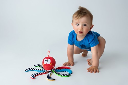 Mom's Care baby speelgoed rode octopus knuffel met bel en clip-2