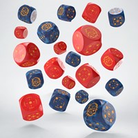 Q-Workshop dobbelstenen Crosshairs Compact D6 - Cobalt & Red - 20 stuks-2