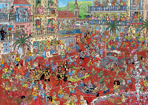 Jumbo Puzzel Jan van Haasteren La Tomatina - 1000 stukjes-2