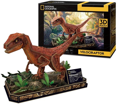 Cubic Fun 3D puzzel - Velociraptor dinosaurus speelgoed-2