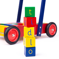 Tidlo houten babywalker - loopwagen met ABC blokken educatief speelgoed-2