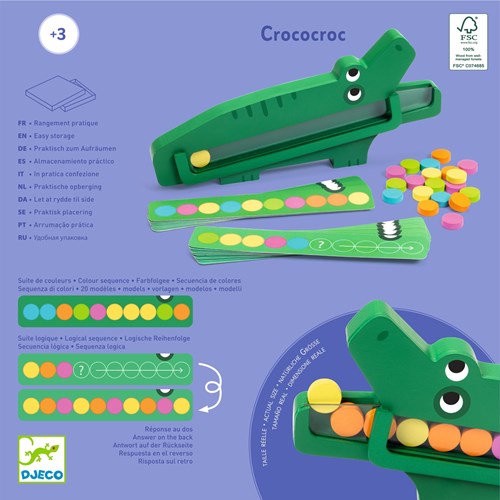 Djeco JEUX  EDUCATIFS BOIS - JEUX EDUCATIFS BOIS Crococroc - FSC 100%