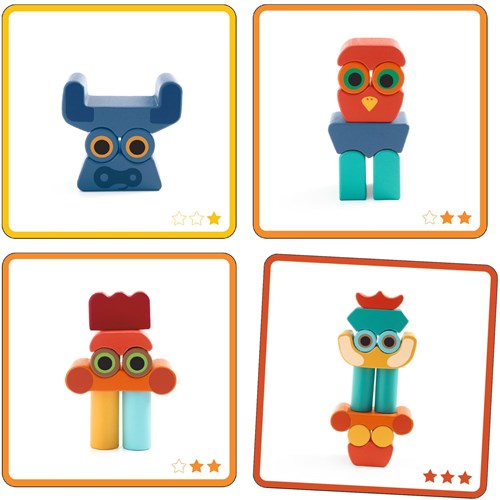 Djeco JEUX  EDUCATIFS BOIS - CONSTRUCTION GALLERY Ze Faces - FSC 100%