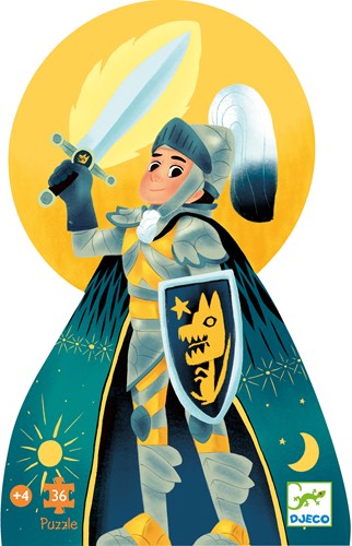 Djeco PUZZLES - PUZZLES SILHOUETTES Le chevalier de la pleine lune - 36 pcs - FSC MIX