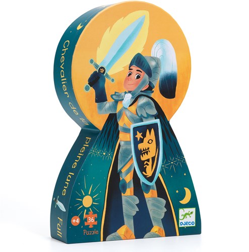 Djeco PUZZLES - PUZZLES SILHOUETTES Le chevalier de la pleine lune - 36 pcs - FSC MIX