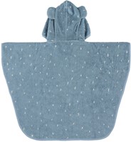 Trixie poncho biologisch katoen badcape kind Mrs Elephant blauw-2