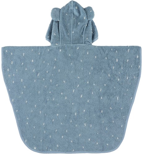 Trixie poncho biologisch katoen badcape kind Mrs Elephant blauw-2