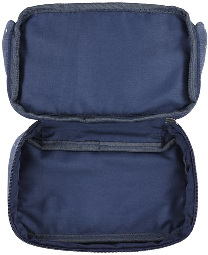 Trixie pennenzak blauw rechthoekig - Mr. Penguin etui voor school-2