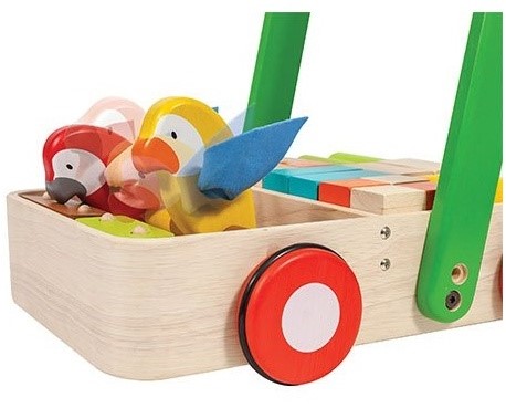 neus spiritueel Pekkadillo Plan Toys houten loopwagen papegaaien