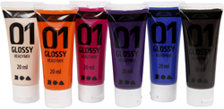 Acrylverf voor Kinderen Glossy Extra Kleuren, 6x20ml