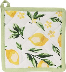 Home & Styling pannenlap katoen geel 20x20cm keukentextiel