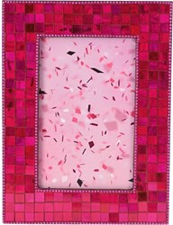Home & Styling fotolijst spiegelmozaïek roze 20x15cm decoratie