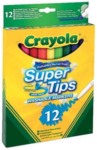 Crayola stiften lavables - 12 kleuren uitwasbaar creatief
