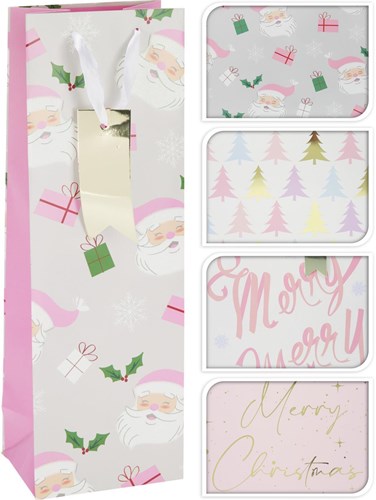 Home & Styling geschenktas fles kerst cadeauverpakking decoratief