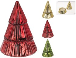 Home & Styling geurkaars kerstboom glas met deksel decoratie