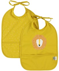 Trixie slabbetje 2-pack afwasbaar - Mr. Lion - waterdicht en geel