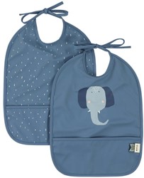 Trixie Waterdicht slabbetje 2-pack - Mevrouw Olifant