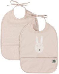Trixie slabbetje waterdicht 2-pack Mrs. Rabbit - baby slab met opvangbakje roze