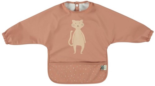 Trixie slab met mouwen - waterdicht baby slabbetje Mrs. Cat roze
