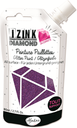 Aladine glitterverf paars 24 karaat - Izink Diamond 80 ml knutselverf