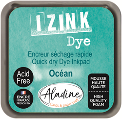 Aladine inktkussen Izink Dye turquoise oceaan 5x5 cm aquarel