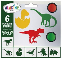 Aladine stencils knutselset dinosaurussen voor kinderen tekenen