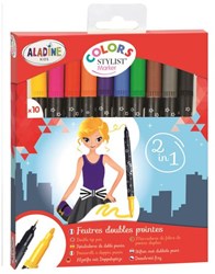 Aladine stiften dubbele punt voor kinderen - creatieve viltstiften set