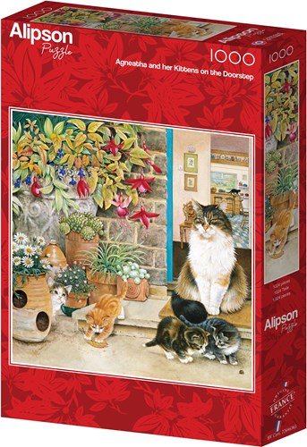 Alipson Puzzle legpuzzel Agneatha en haar Kittens op de Deurmat - 1000 stukjes-2