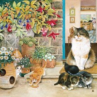 Alipson Puzzle legpuzzel Agneatha en haar Kittens op de Deurmat - 1000 stukjes