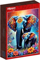 Alipson Puzzle dieren - Olifanten Maternal Love Collection 1000 stukjes-2