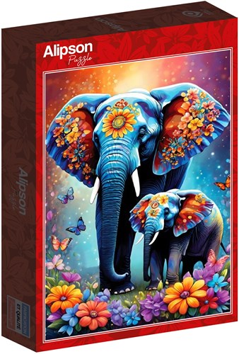 Alipson Puzzle dieren - Olifanten Maternal Love Collection 1000 stukjes-2