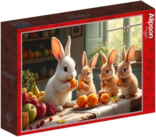 Alipson Puzzle - Kinderspel The Little Rabbits' Feast puzzel  Teile-2