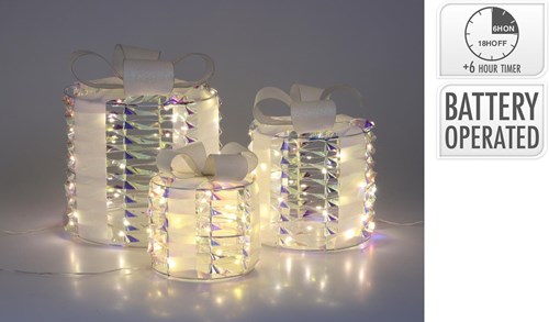 Home & Styling cadeau beeld 30cm regenboog LED set van 3 decoratie