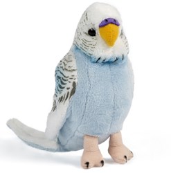 Living Nature knuffel blauwe grasparkiet met geluid pluche speelgoed
