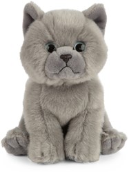 Living Nature knuffel Britse Korthaar kitten grijs 16cm pluche