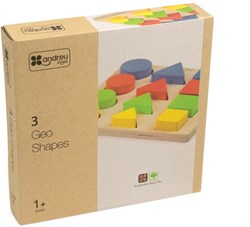 Andreu Toys ANDREU - 3 geo vormen puzzel (13+1 stuks)