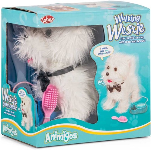 Tobar pluche hond speelgoed Walking Westie met afstandsbediening