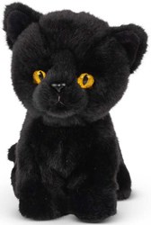 Tobar knuffel kat pluche zwart - realistisch speelgoed dier