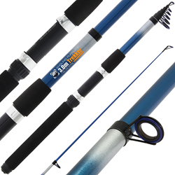 Angling Pursuits telescopische hengel fiberglas 10ft reishengel blauw